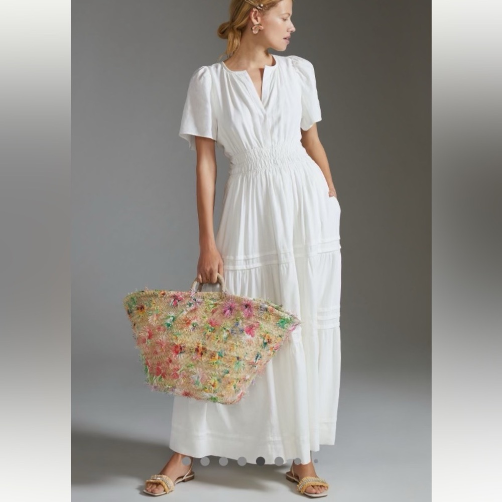 Anthropologie Somerset Linen Maxi Dress